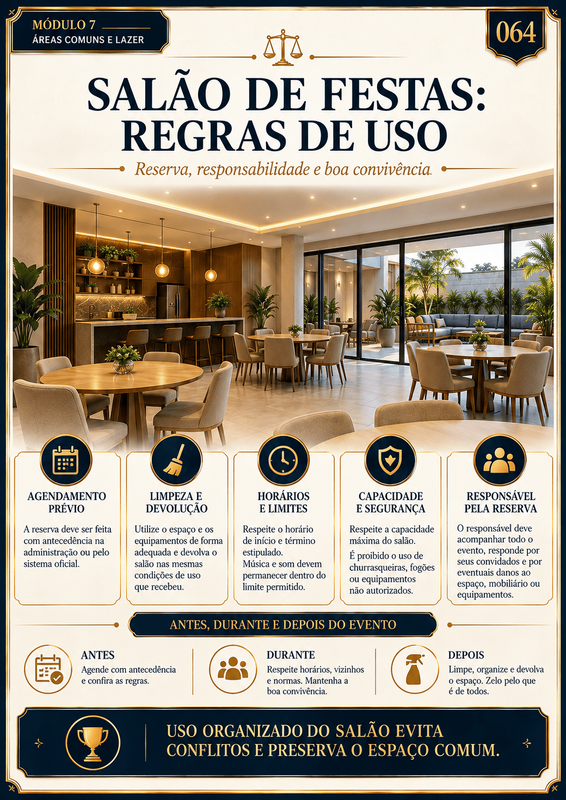 Salão de festas: regras de uso