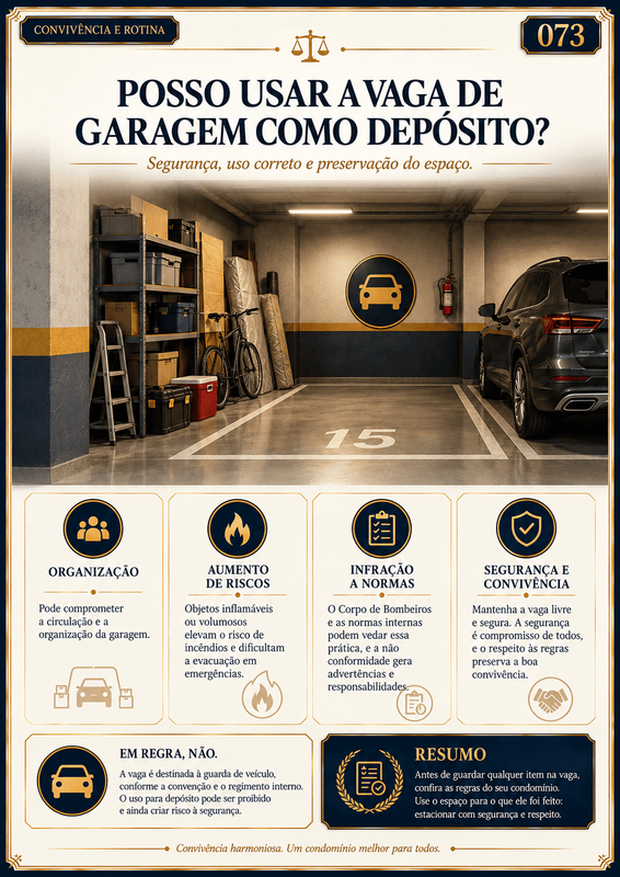 Posso usar a vaga de garagem como depósito?